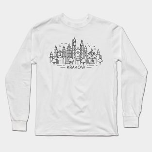 Krakow line art Long Sleeve T-Shirt